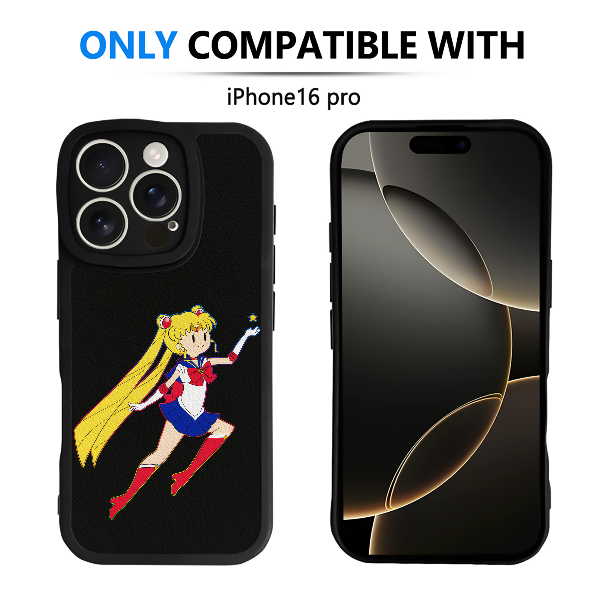 （画像用） 美少女戦士セーラームーン 月野 うさぎ つきの うさぎ Sailor Moon Tsukino Usagi 【iPhone 16シリーズ対応】シリコンスマホケース（レザー調） 材質：シリコン
